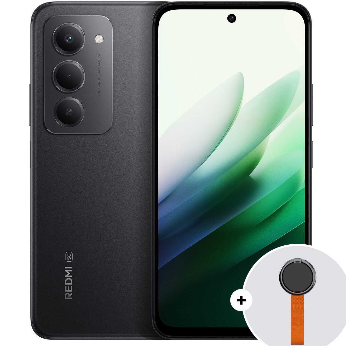 Xiaomi Redmi 15 Mobile Phone, 8GB RAM, 256GB, 5G, Midnight Black + Woven Strap Ring Stand