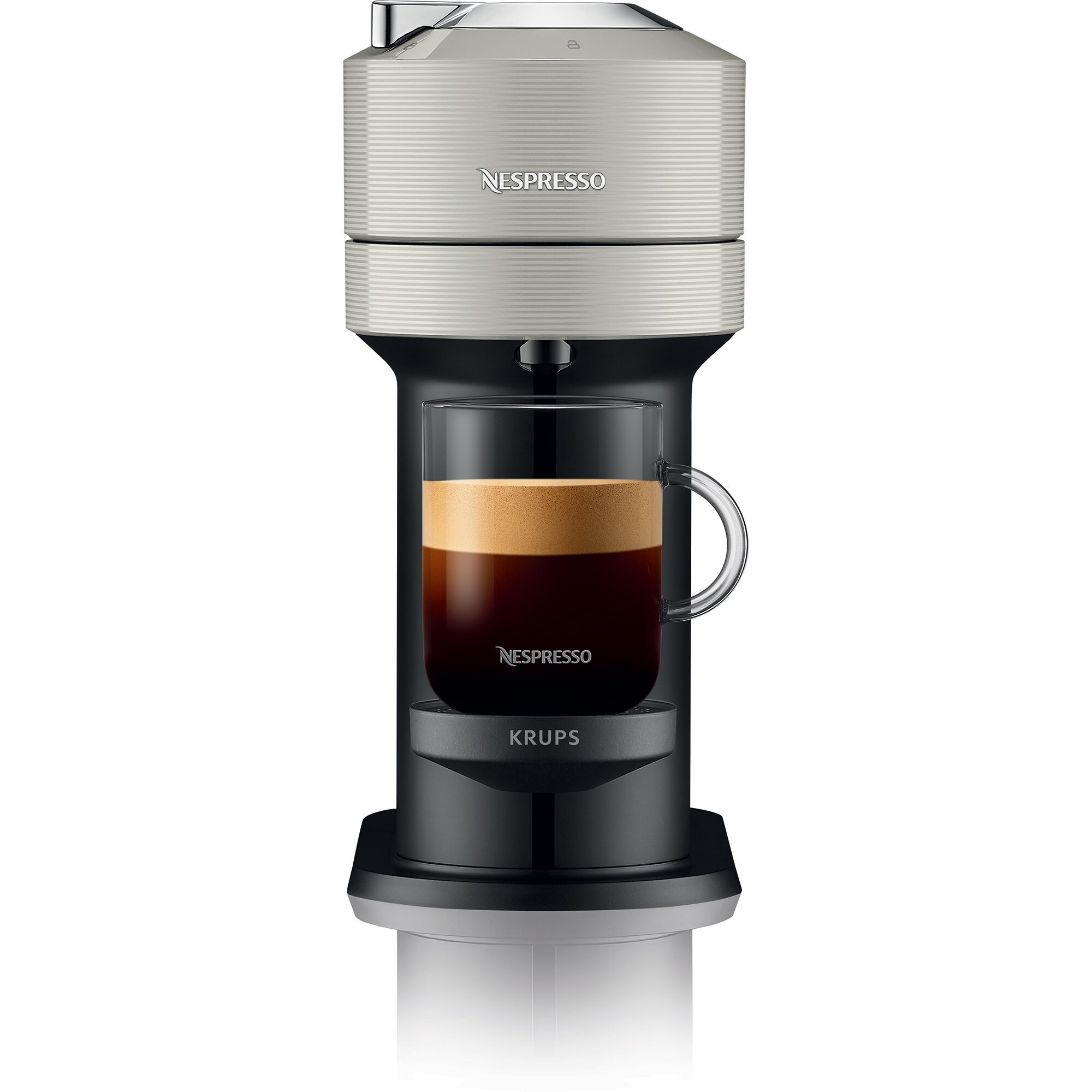 Nespresso by Krups Vertuo Next XN910B10 Espresso Machine, 1500W, 19 Bar, Centrifusion™, Phone Connection, 1.1L, Grey, + tasting capsule set