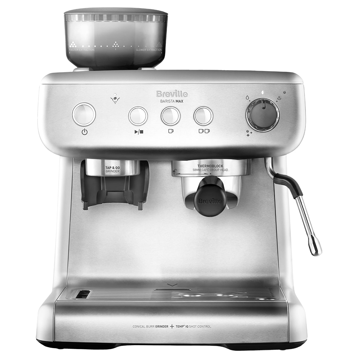 Breville Barista Max VCF126X-01 Manual Espresso Machine, 15 bars, 2.8 l, Removable milk container 0.46 l, Silver