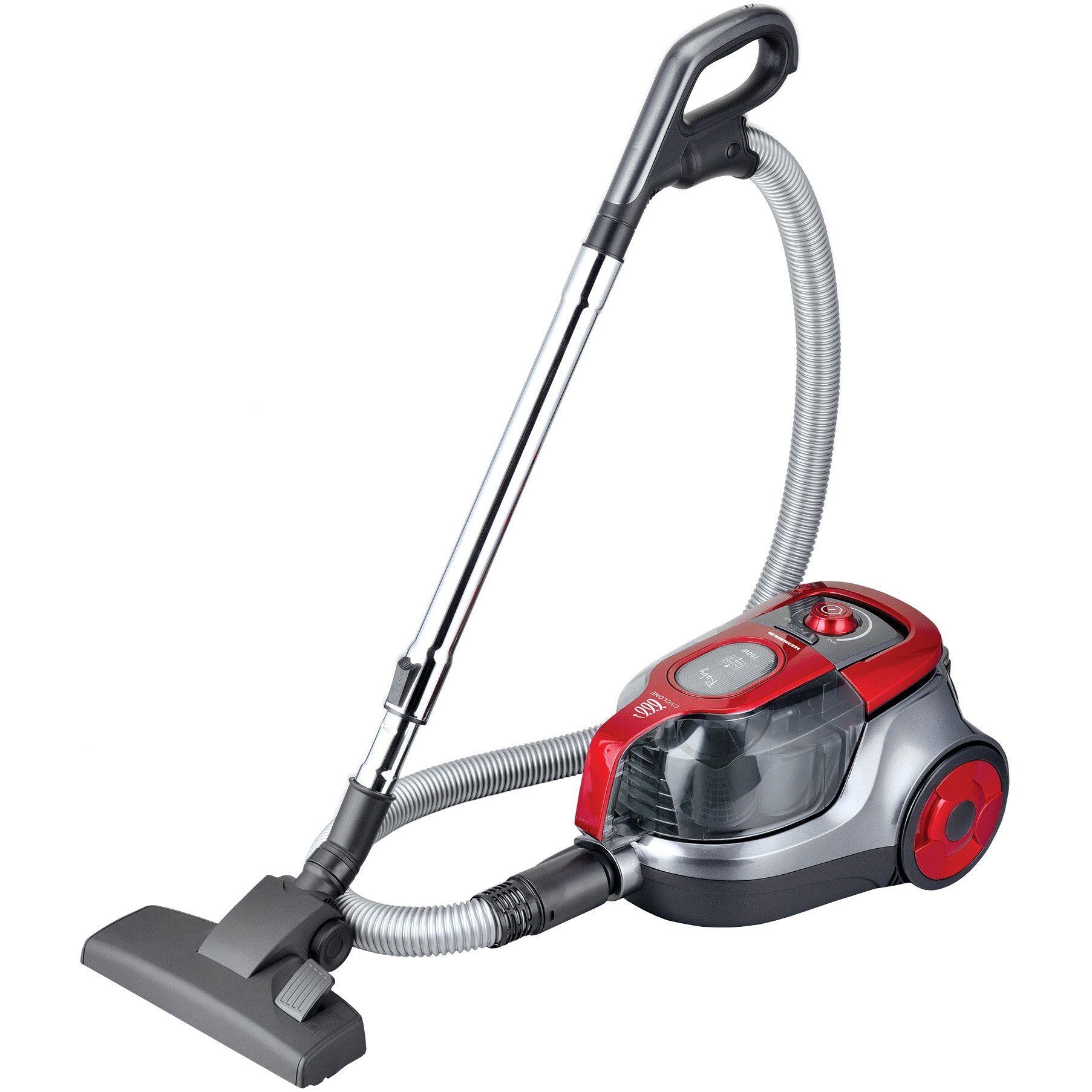 Heinner HVC-V750RD bagless vacuum cleaner, 750W, 2.2L plastic dust container, cyclonic filtration, double HEPA filter 13, Gray / Red