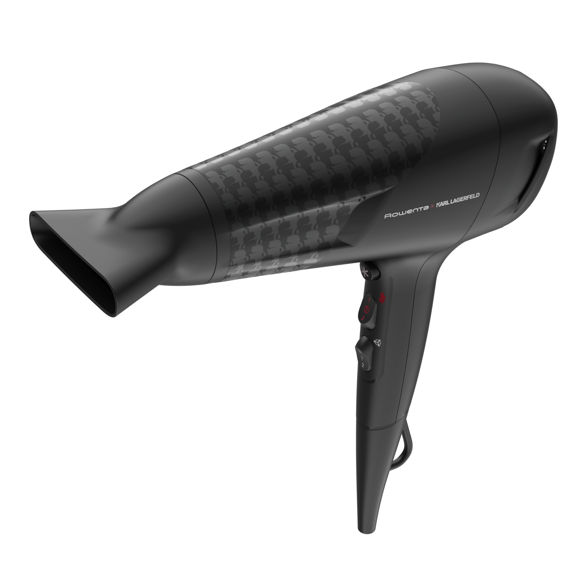 Hair dryer Studio Dry Rowenta x Karl Lagerfeld CV581LF0, 2100W, Effiwatts Technology, 6 speed and temperature levels, Thermo Control Technology, ion generator, black