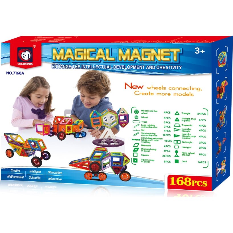 Set de constructie Mappy Magical Magnet Wheel, 198 piese