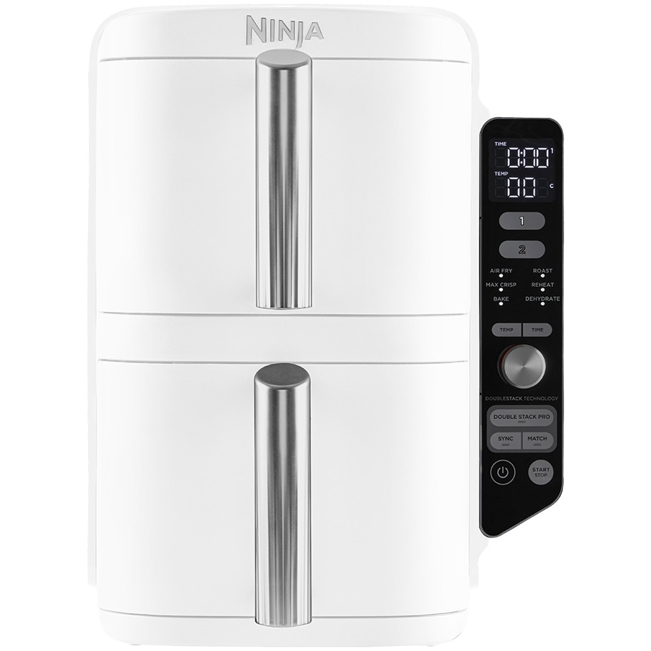 Ninja Double Stack XL SL400EUWH hot air fryer, 2470W, 9.5L, temperature range 40 - 240 °C, 6 cooking functions, two overlapping cooking zones, white
