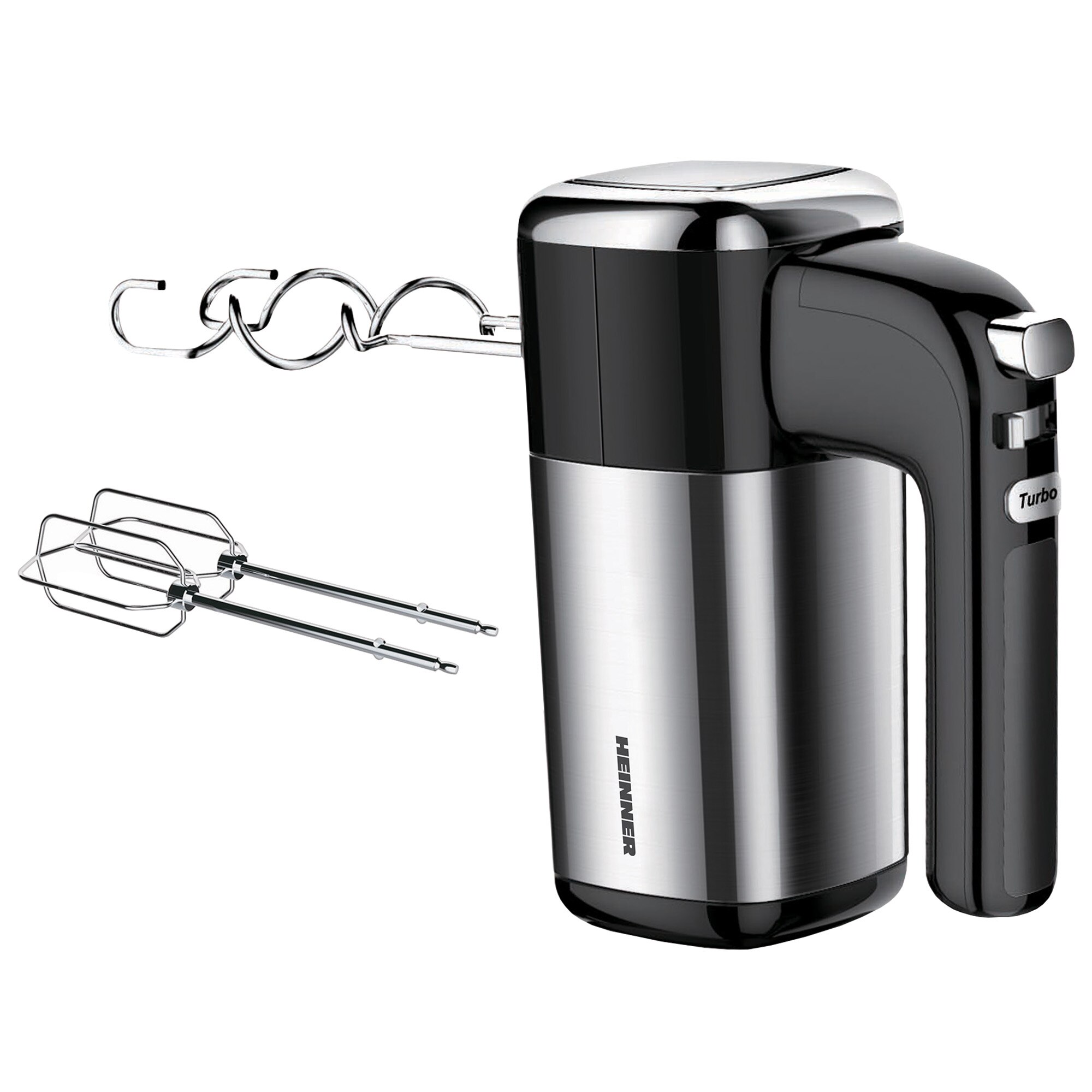 Heinner HM-B400 hand mixer, 400W, 5 speeds, Black/Stainless steel