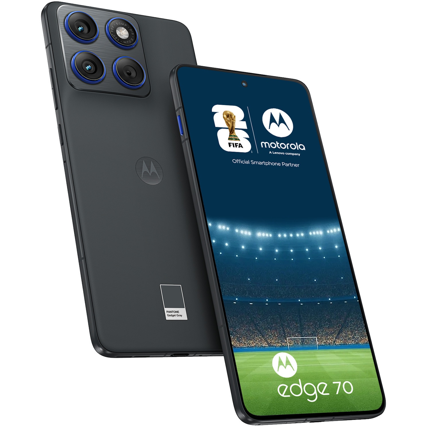 Motorola edge 70 mobile phone, 12GB RAM, 512 GB, PANTONE Gadget Grey