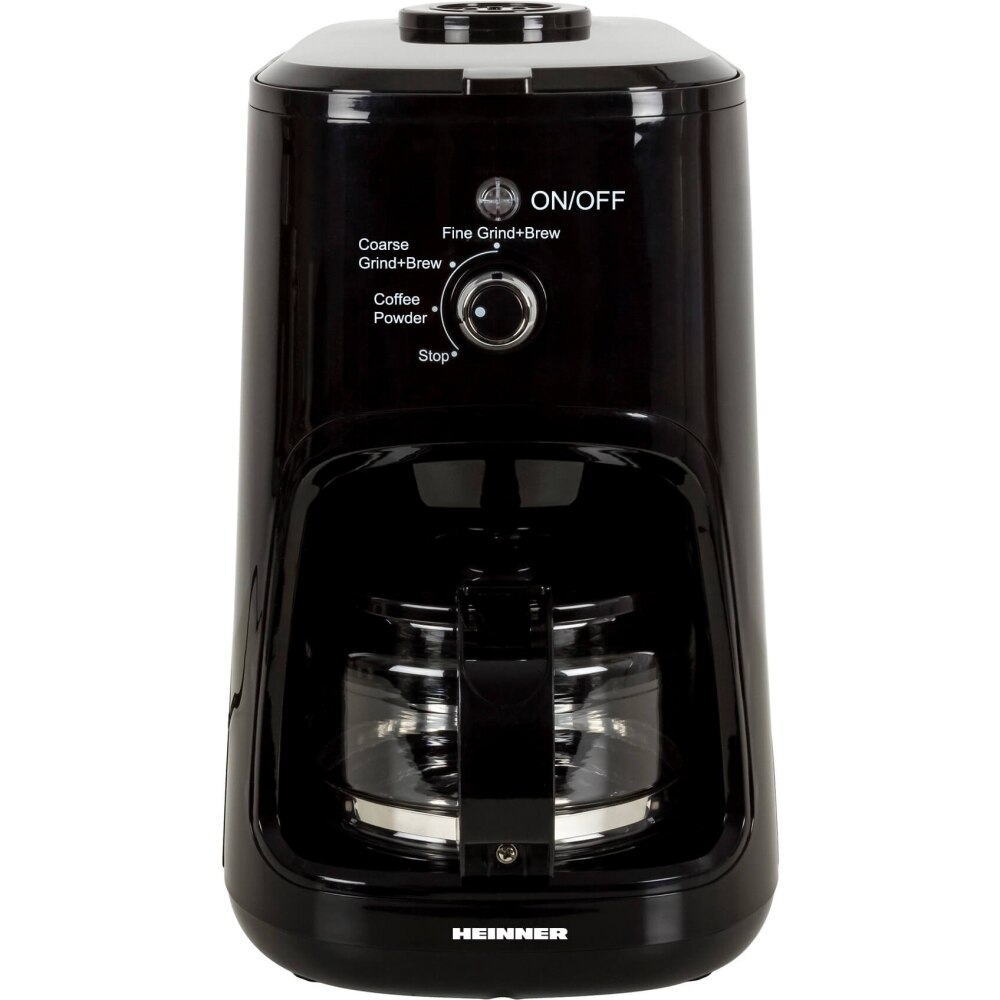 Heinner HCM-900RBK Coffee Maker, 900 W, Built-in Grinder, 0.6 L, Black