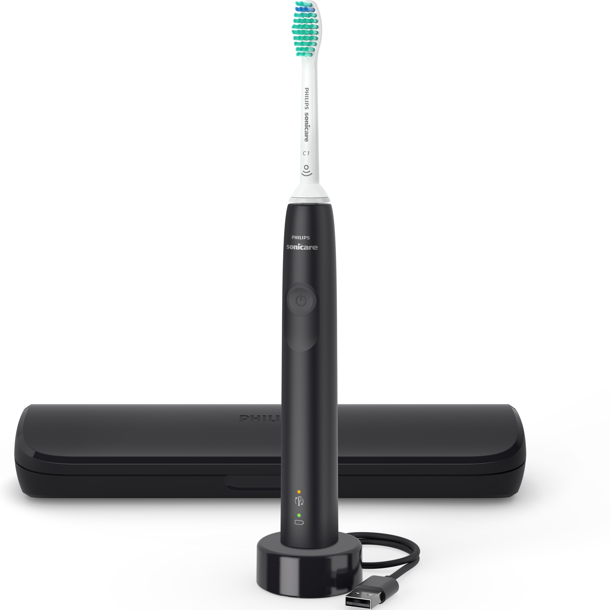 Philips Sonicare 3100 HX3673/14 toothbrush, 31000 movements/min, 1 mode, pressure sensor, BrushSync, 1 head, Black