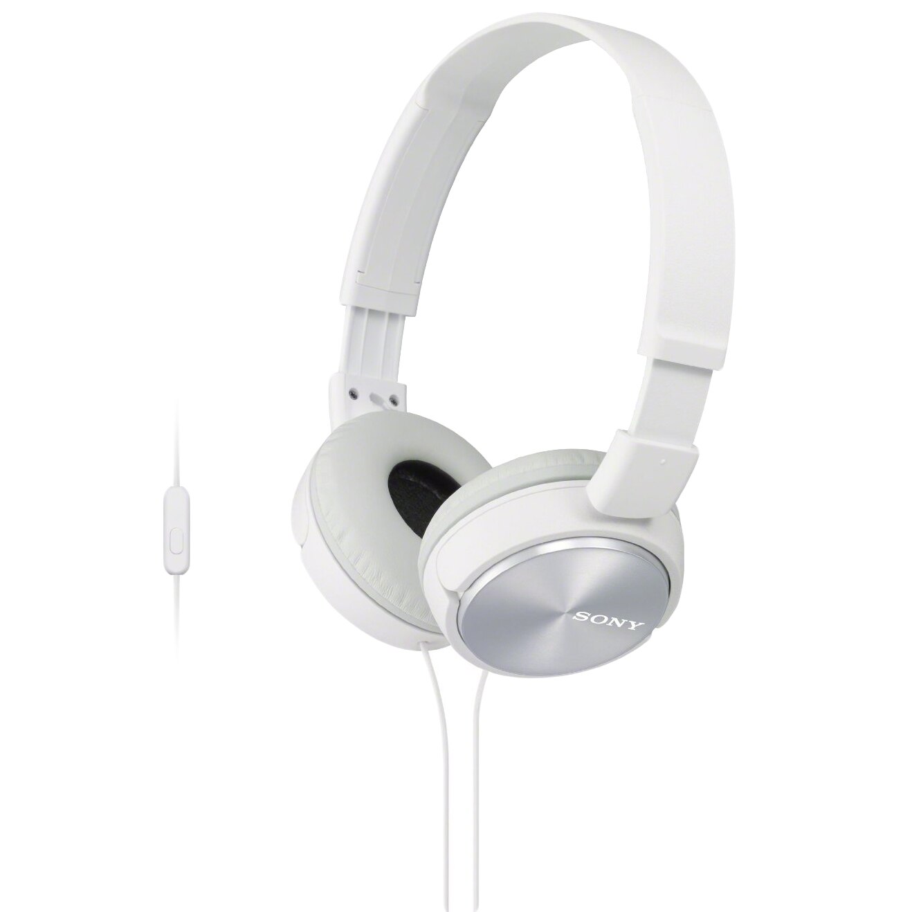 Sony MDRZX310APW On Ear Headphones, Wired, Microphone, White
