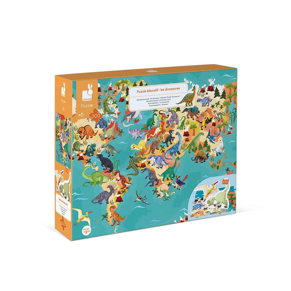 Janod educational puzzle - Dinosaurs, 200 pieces