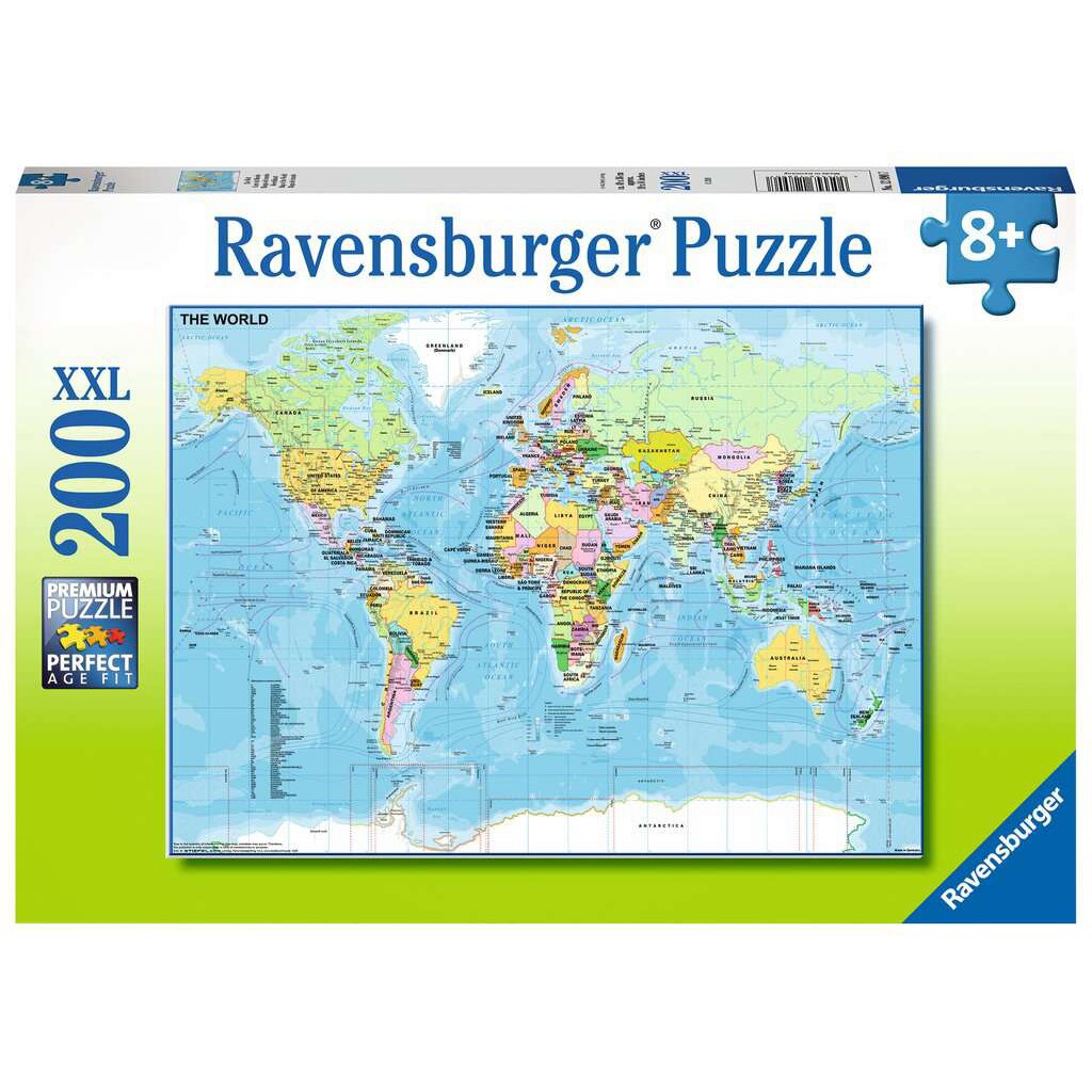 Puzzle Ravensburger XXL - Harta lumii, 200 piese