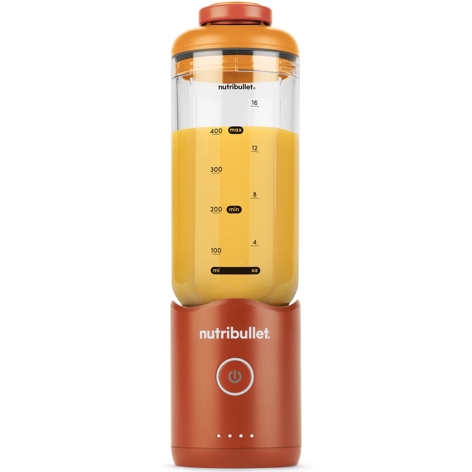 Nutribullet® Flex portable blender NBP013OR, 590 ml capacity, removable motor base, 15 uses per charge, USB-C, orange