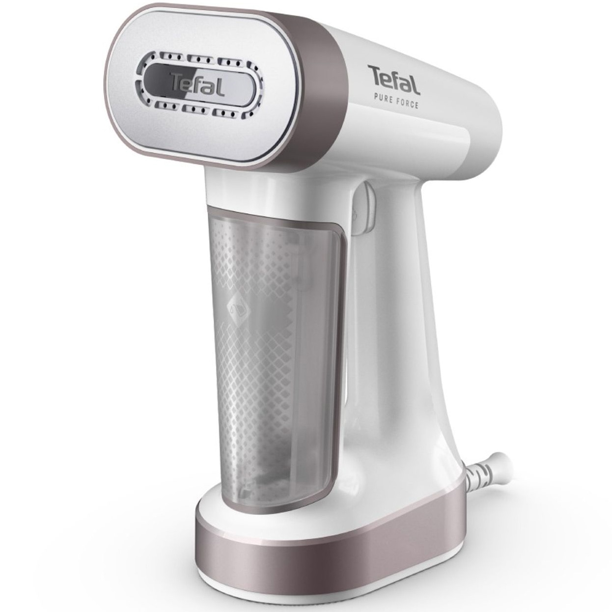 Tefal DT8720E0 vertical steam iron, 1800W, 90g/min jet, 180ml tank, automatic shut-off.