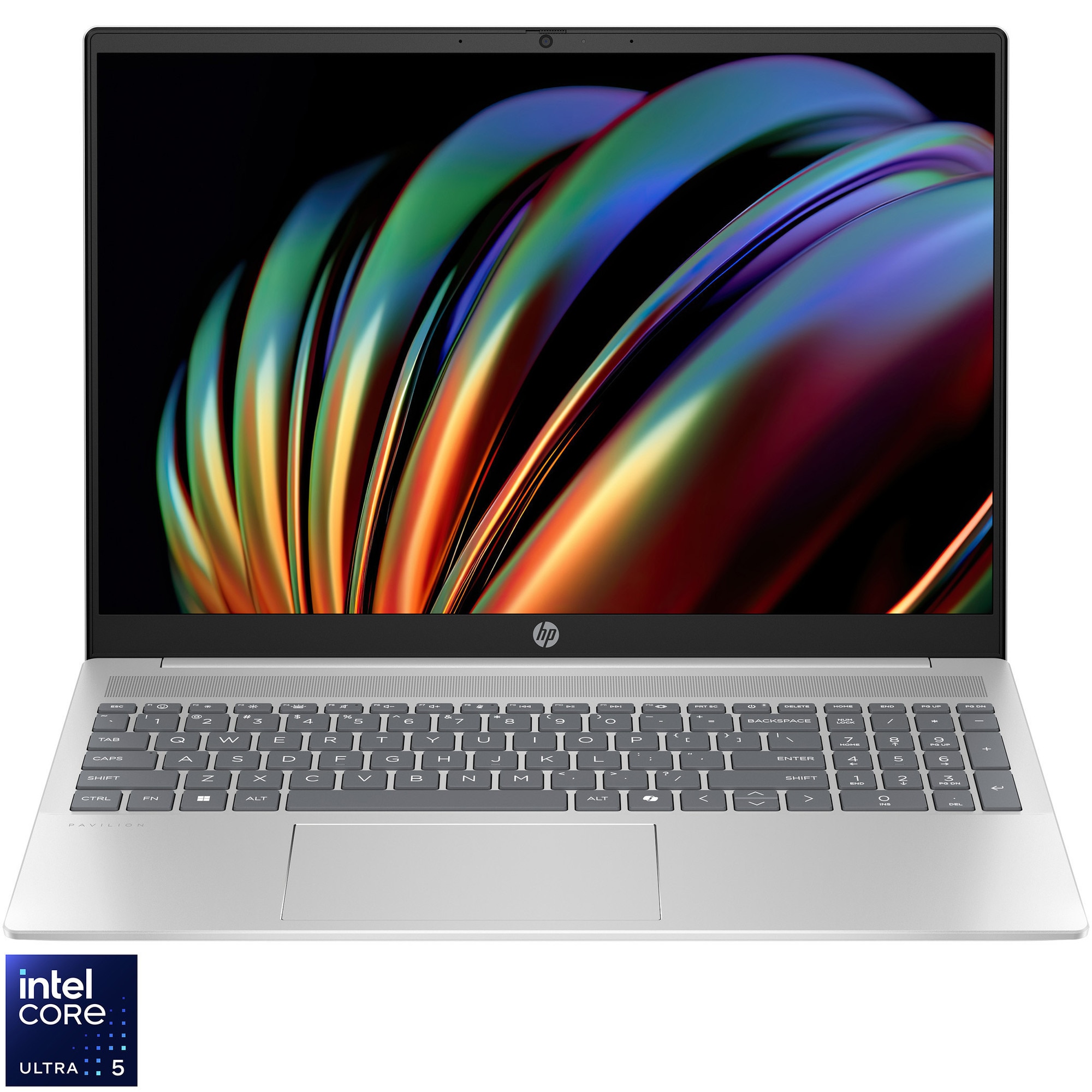 Laptop HP Pavilion Laptop 16-af0019nn with Intel® Core™ Ultra 5 125U processor up to 4.3GHz, 16'', 2K, IPS, 16GB LPDDR5 RAM, 512GB SSD, Intel® Graphics, Windows 11 Home, Natural silver aluminum