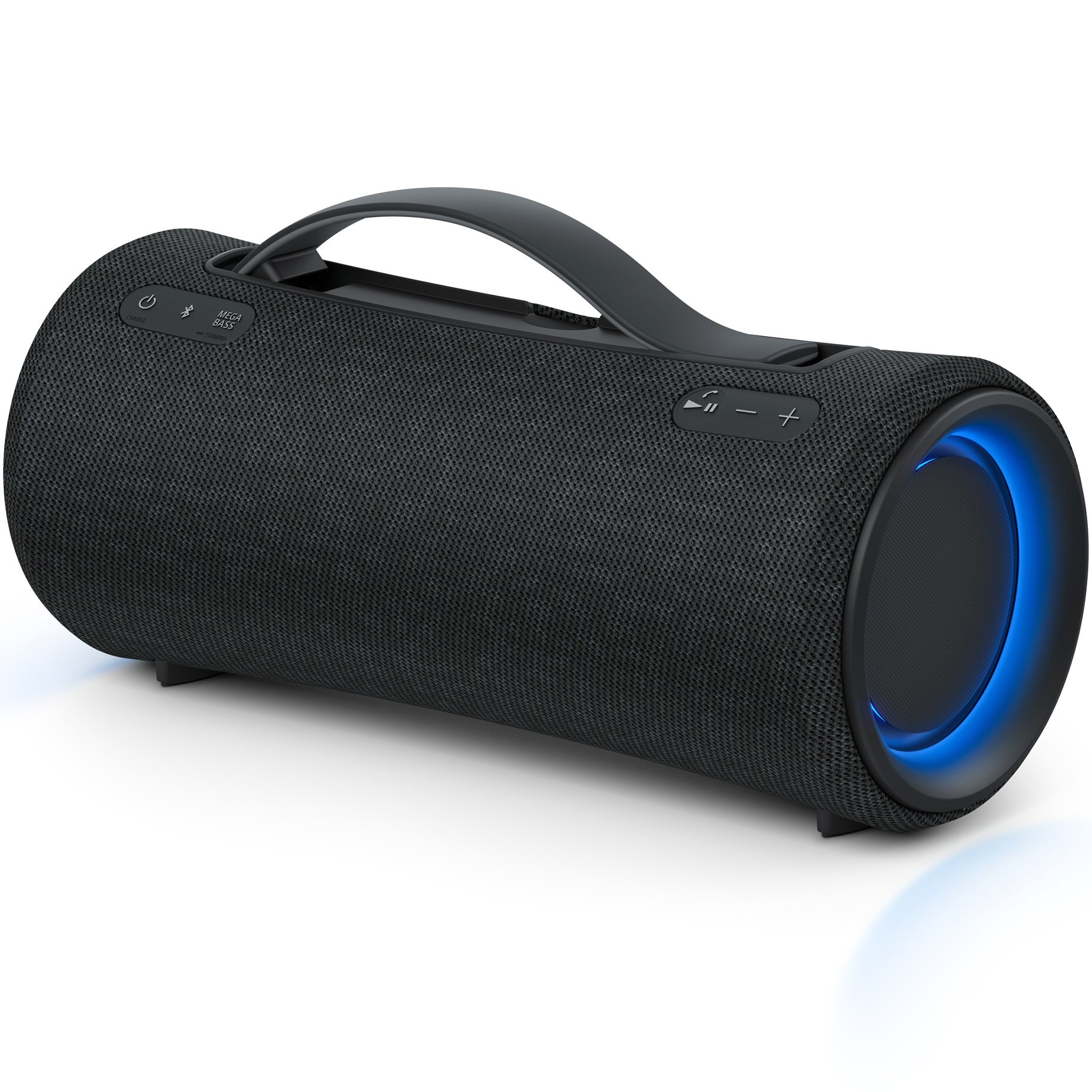 Sony SRSXG300B portable speaker, MEGA BASS, Light effect, Bluetooth, IP67 water resistance, 25 hour battery life, Fast charging, Phone charging, Black