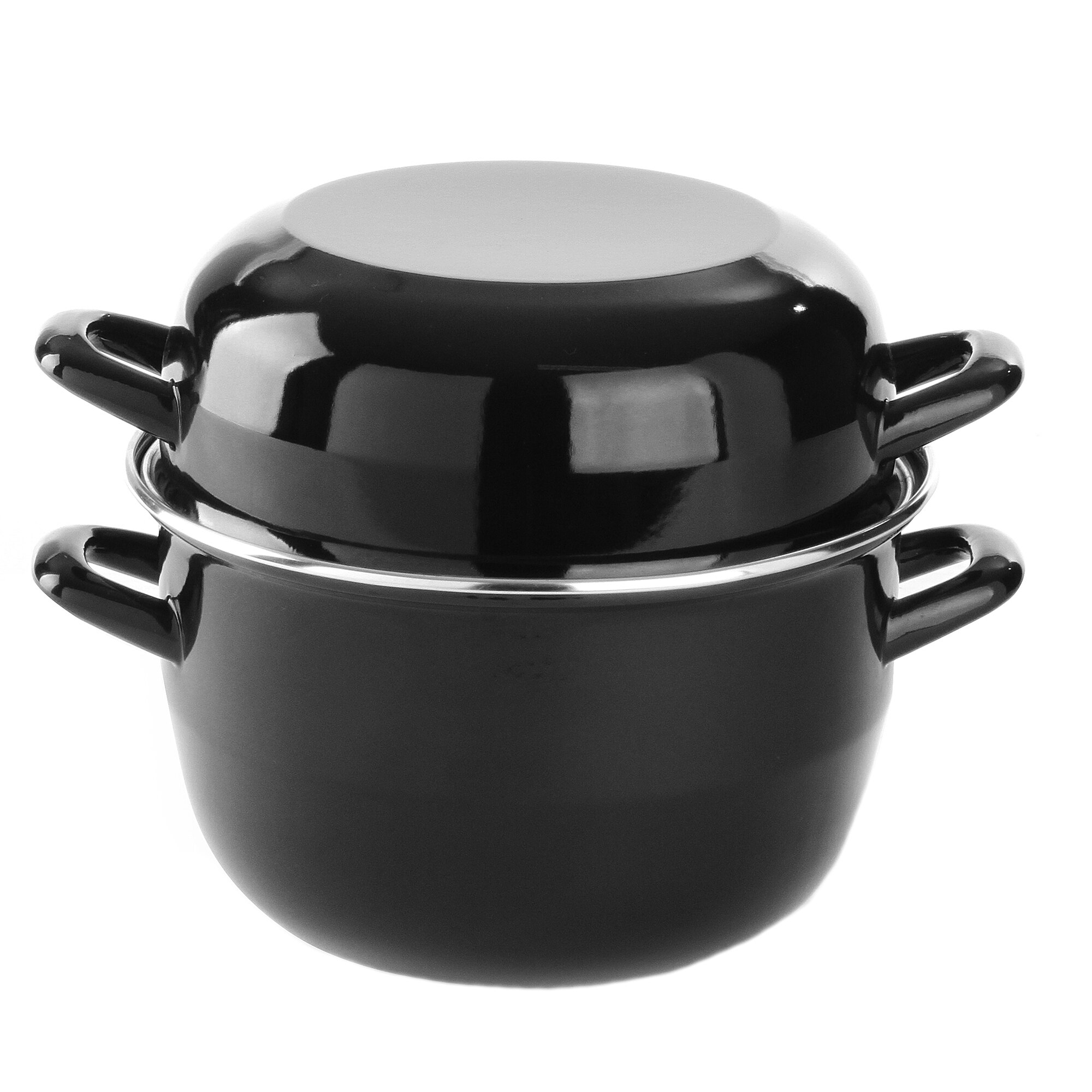 Hendi clam pot, with lid, enamelled, with stainless steel edges, 5 l, 22.5x1421 cm