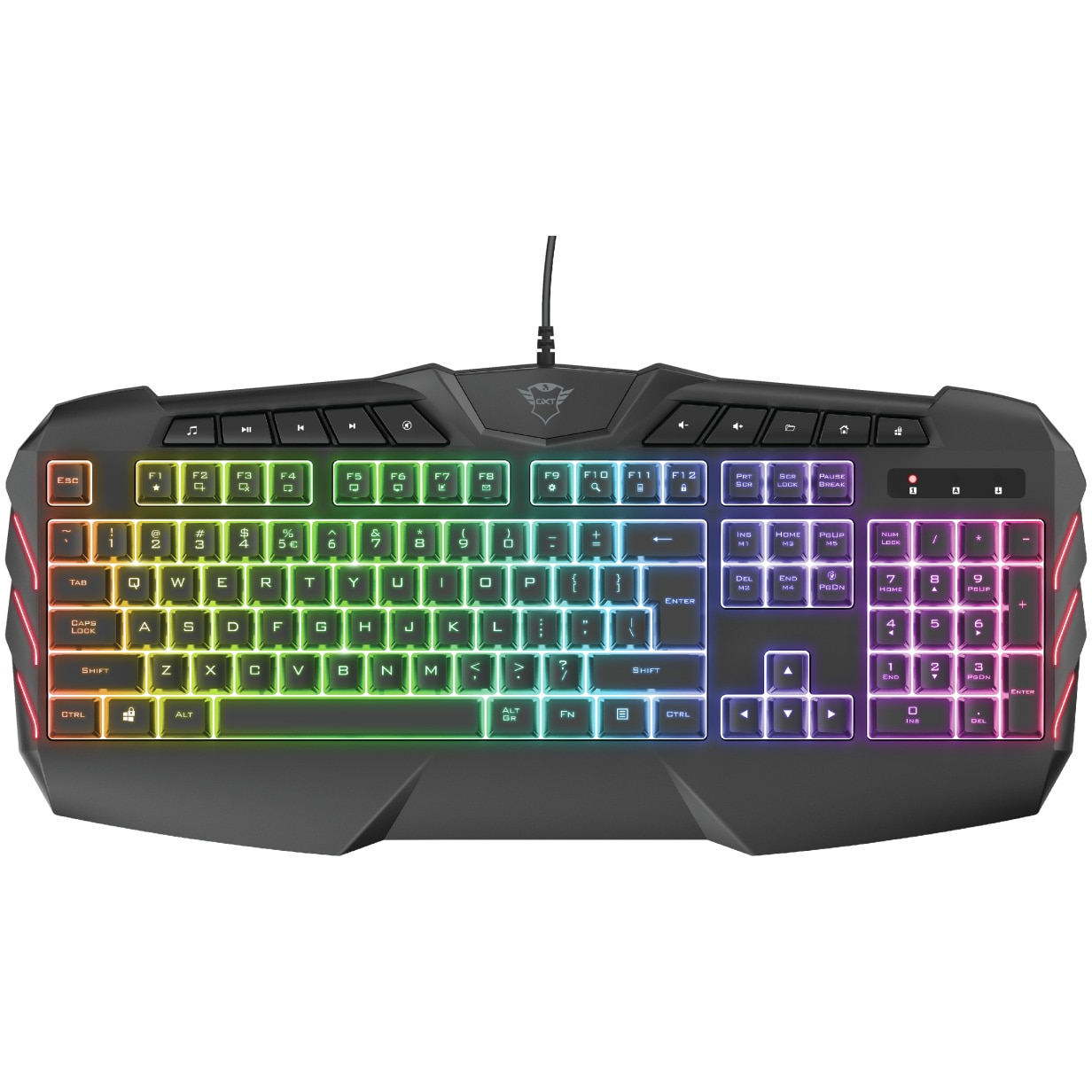 Tastatura semi-mecanica Trust GXT 881 Odyss, Iluminare RGB, Negru