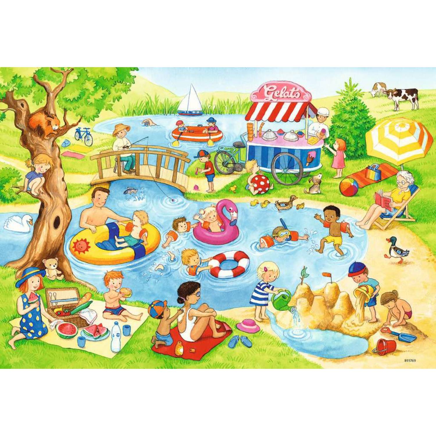 Puzzle Ravensburger - Distractie la lac, 2x24 piese