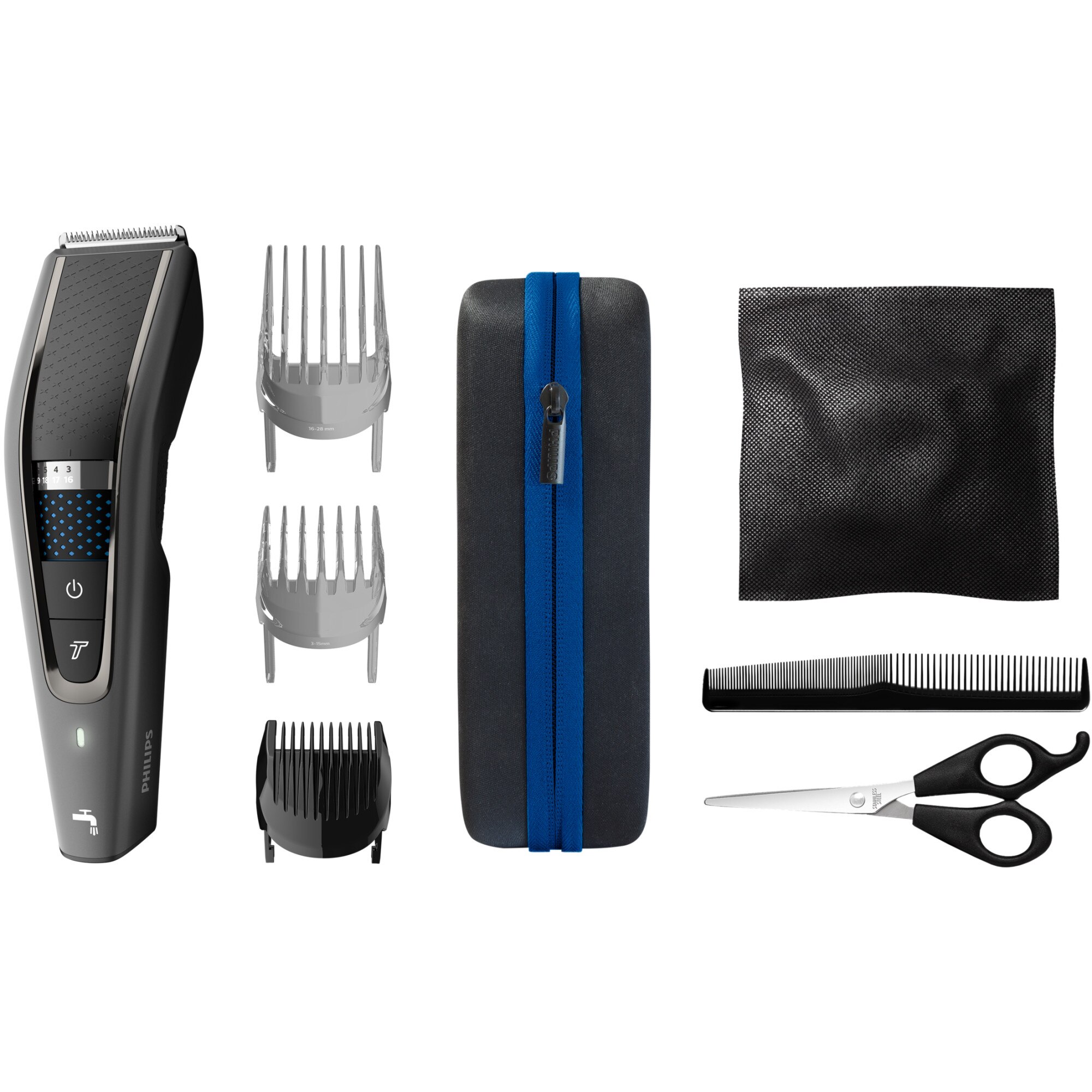 Clipper Philips HC765015, 0528 mm, 28 steps, Lithium Ion, Washable, Black Blue