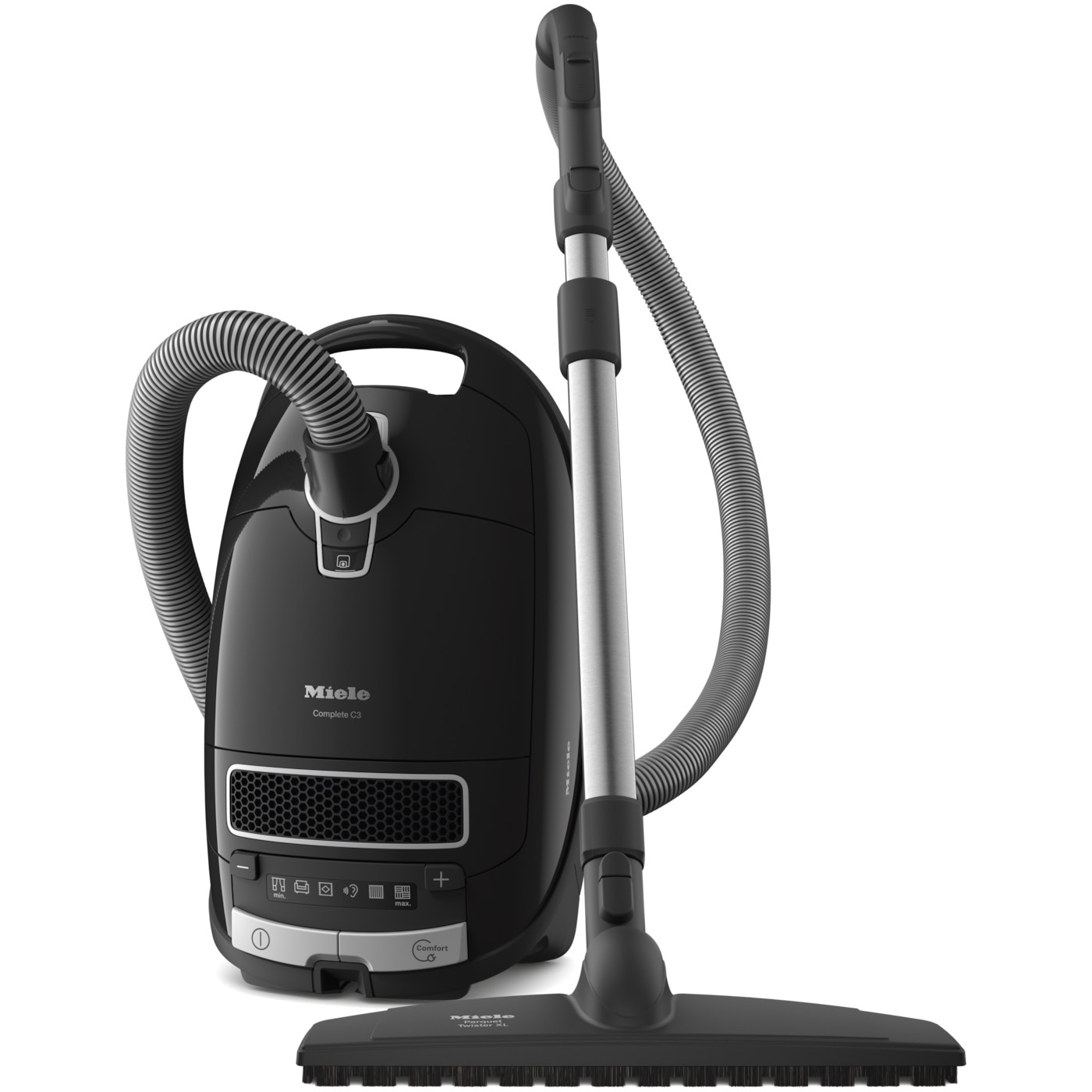 Aspirator cu sac Miele Complete C3 Parquet XL PowerLine, 890 W, 4,5 l, 78 dB, perie ParquetTwisterXL, negru