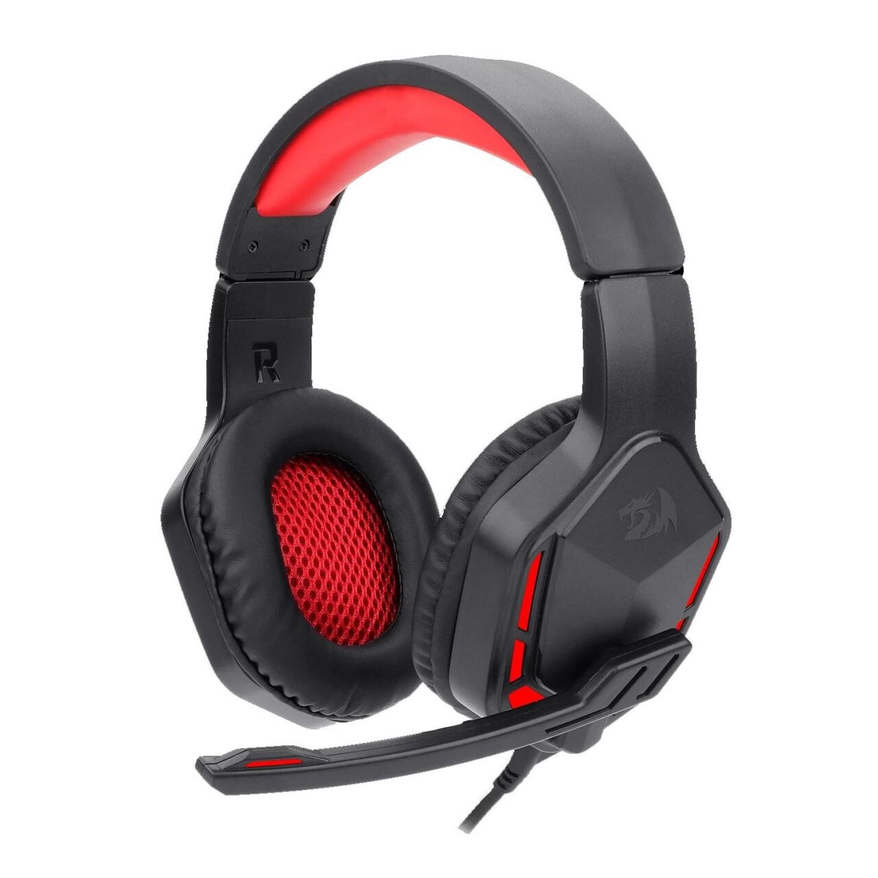 Casti gaming Redragon Themis, iluminare rosu, USB & Jack 3.5mm, Negru