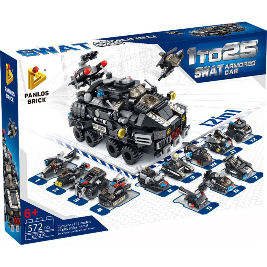 Set constructie 12in1 Panlos Brick - Echipa SWAT, 572 piese