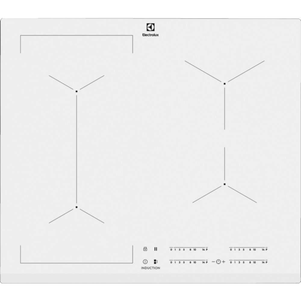Plita incorporabila Electrolux EIV63440BW, Inductie, 4 zone de gatit, Bridge, Zona Infinte, OptiFix, Control touch, 60 cm, Sticla alba