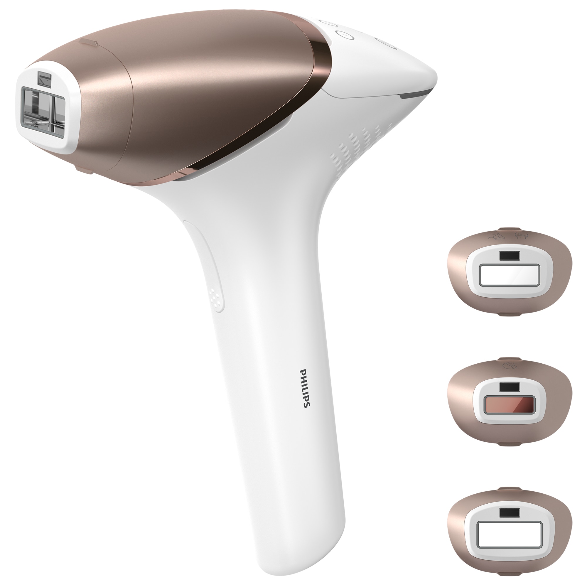 Philips Lumea 9900 IPL: Smartskin sensor, SenseIQ tech, app with Skin AI, cordless, 450,000 pulses, Rose Gold/White