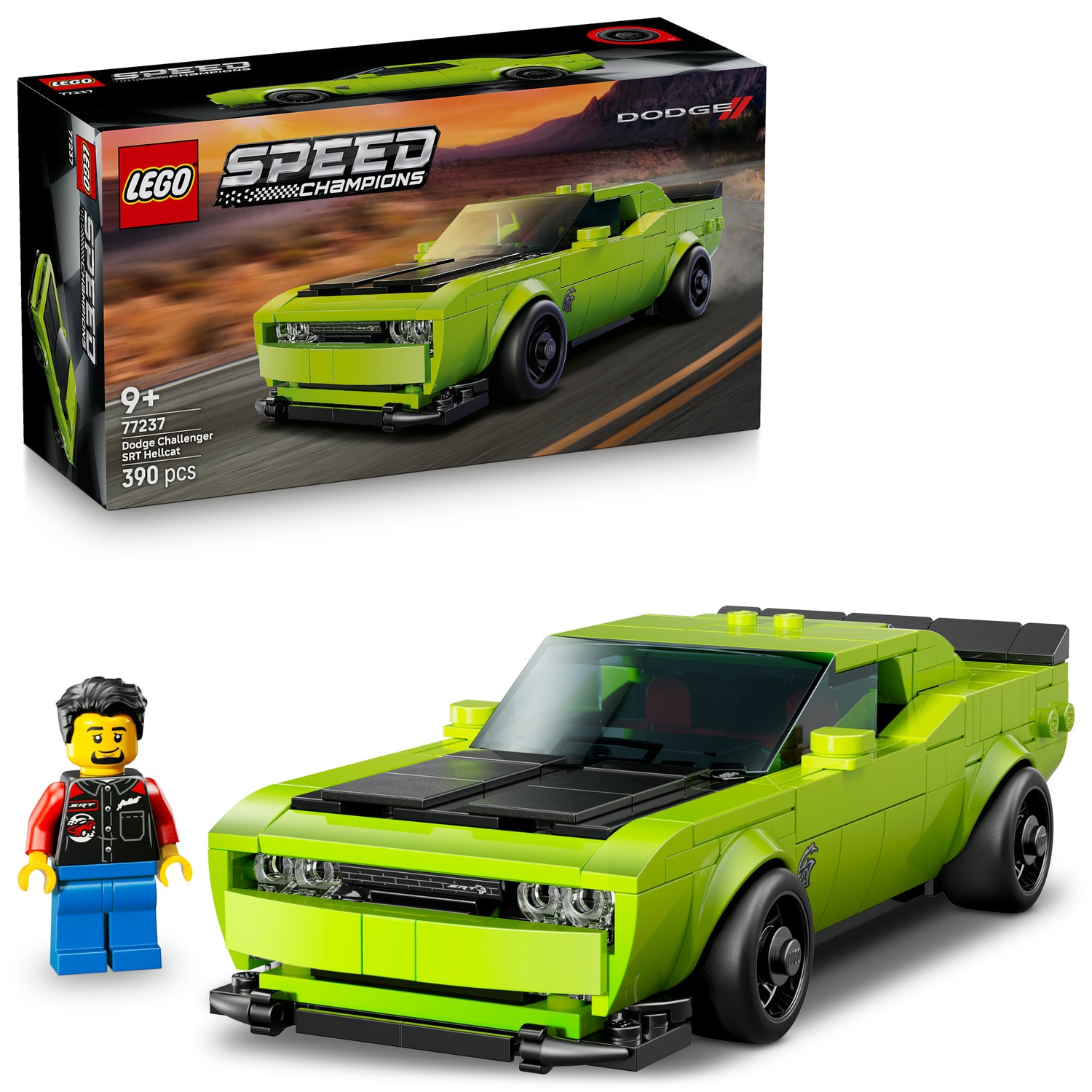 LEGO® Speed Champions - Masina sport Dodge Challenger SRT Hellcat 77237, 390 piese