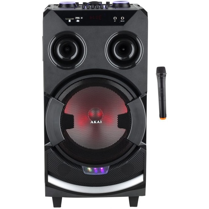 Akai ABTS112 portable speaker with BT, USB, FM Radio, microphone, rechargeable battery