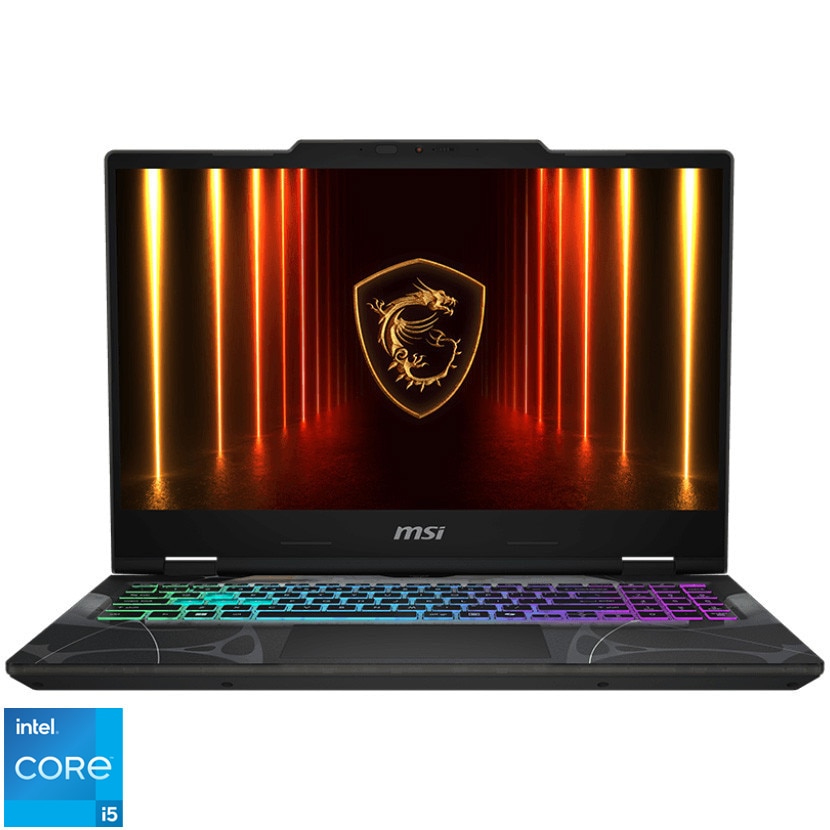 Gaming Laptop MSI Cyborg 15 B13WEKG with Intel® Core i5-13420H processor up to 4.6GHz, 15.6'' Full HD, IPS, 144Hz, 16GB DDR5 RAM, 512GB SSD, NVIDIA GeForce RTX 5050 8GB GDDR7, No OS, Translucent Black
