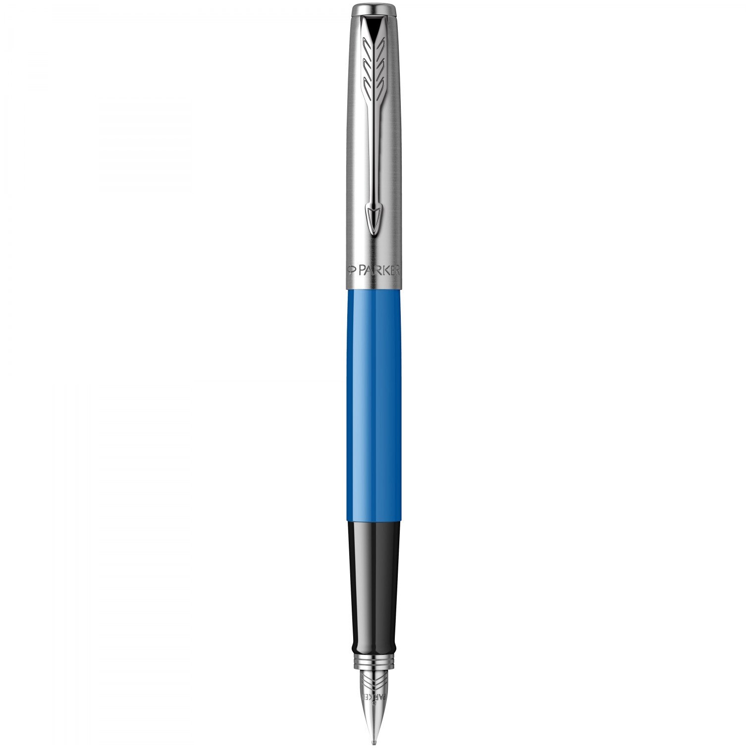 Parker Jotter Standard Electric Blue Pen Set + 5 Washable Blue Long Cartridges