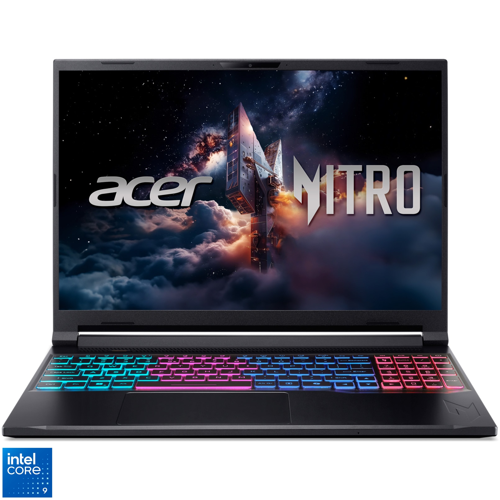 Acer Nitro V 16S Gaming Laptop with Intel® Core™ 9 270H processor up to 5.8 GHz, 16", WQXGA IPS, 180Hz, 32GB DDR5, 1TB + 1TB SSD, NVIDIA® GeForce RTX™ 5070 8GB GDDR7, No OS, Obsidian Black