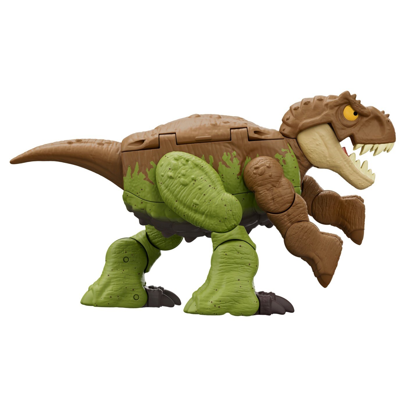 Figurina 2 in 1 Jurassic World Fierce Changers - Double Danger, Tyrannosaurus Rex si Ankylosaurus, maro