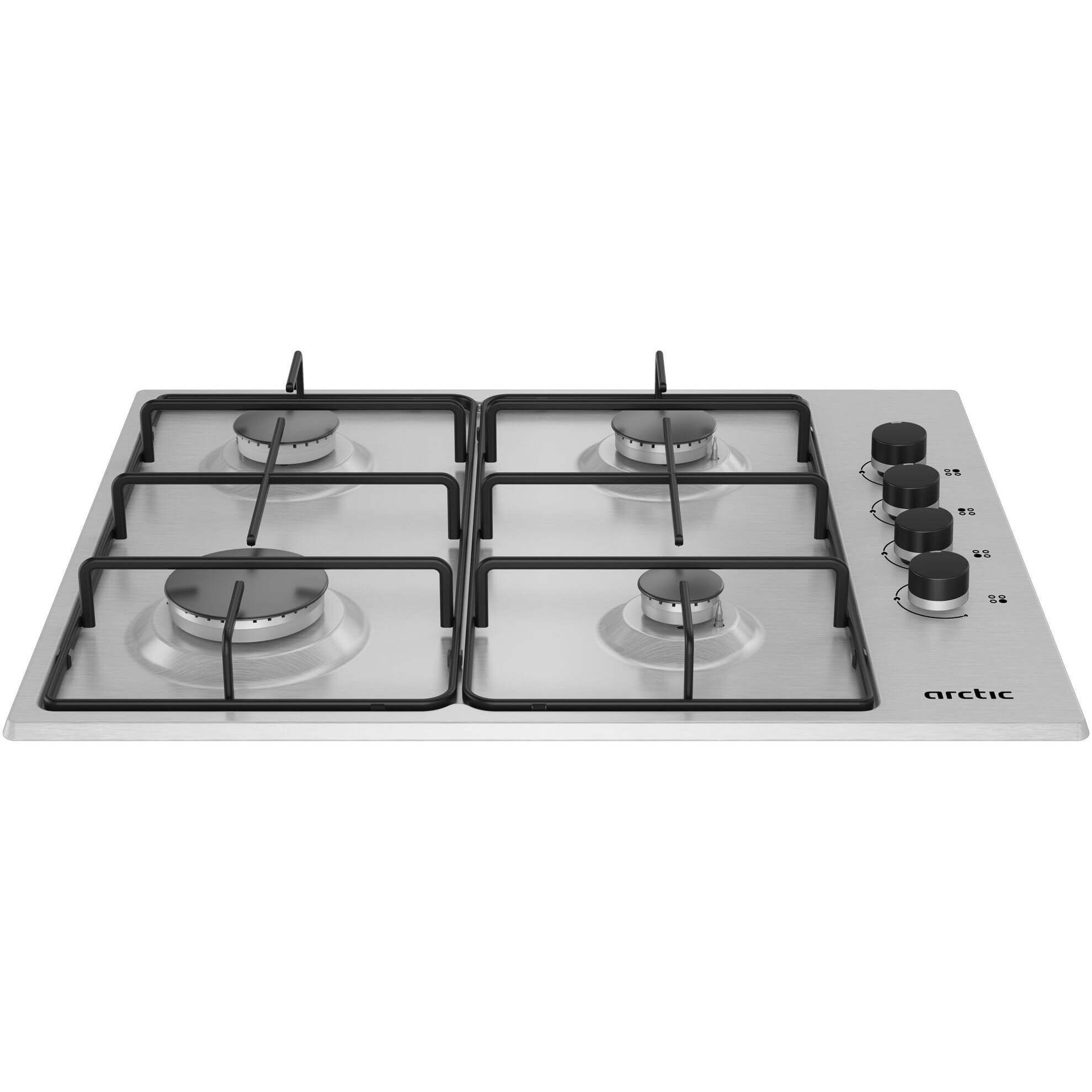 Plita incorporabila Arctic ARGG64123SX, Gaz, 4 arzatoare, Gri