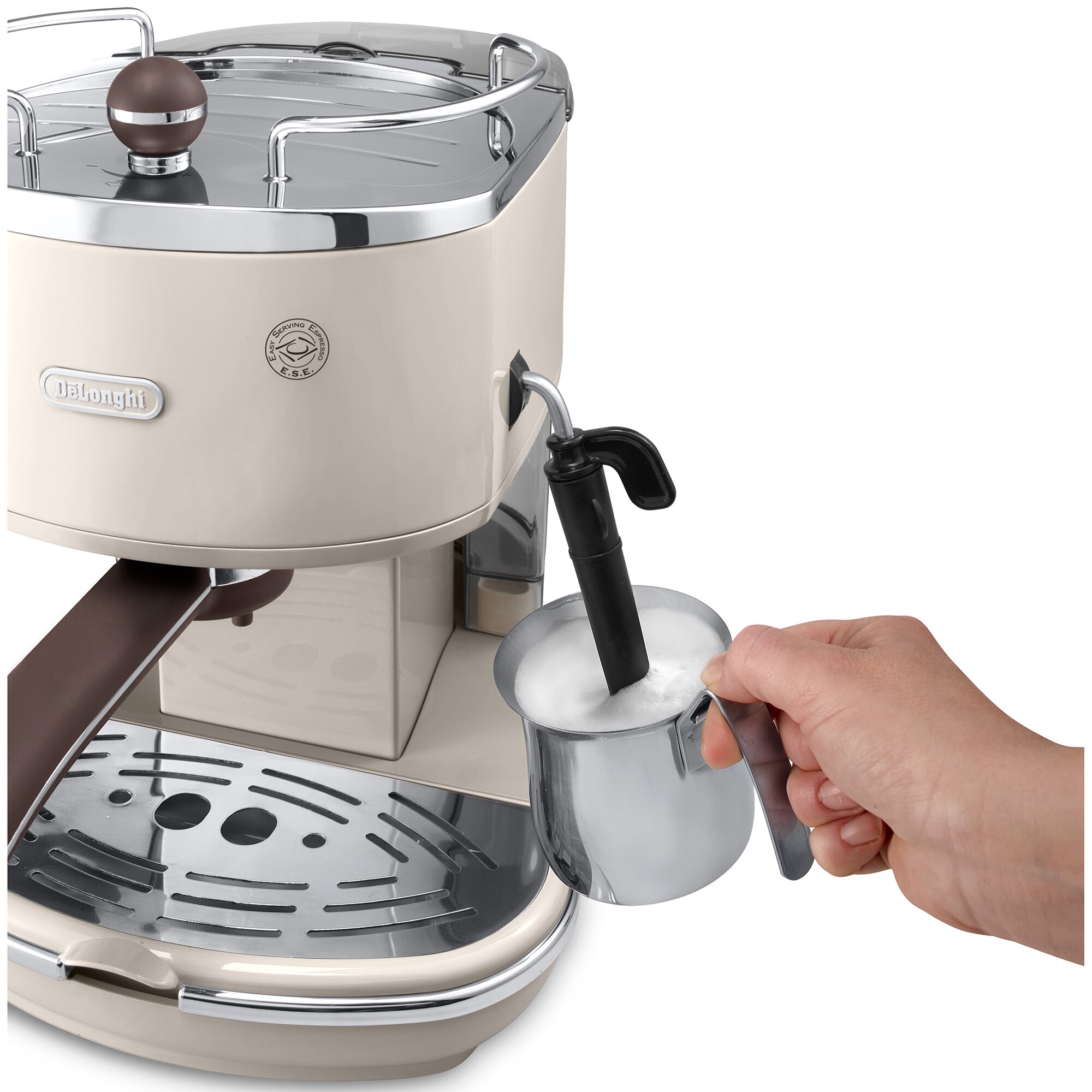 Espressor manual De'Longhi Vintage ECOV311.BG, 15 bari, Sistem Cappuccino, Crem