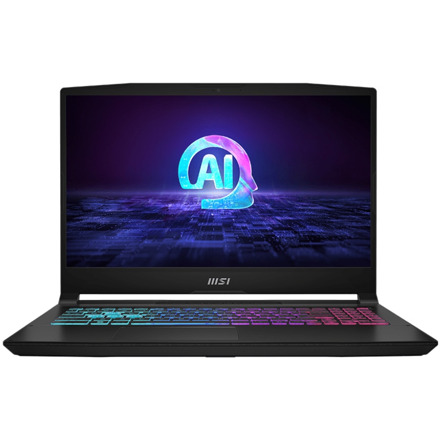 MSI Katana A15 AI B8VE Gaming Laptop with AMD Ryzen™ 9 8945HS processor up to 5.2GHz, Full HD, IPS, 144Hz, 16GB DDR5 RAM, 512GB SSD, NVIDIA® GeForce RTX™ 4050 6GB GDDR7, Free DOS, Black